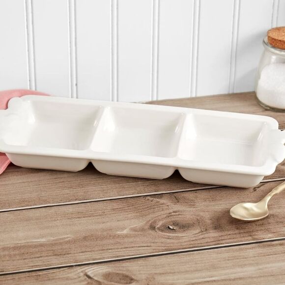 Tabletops Unlimited X Dolly Parton Stoneware 3-Section Serving Tray - Picture 3 of 9